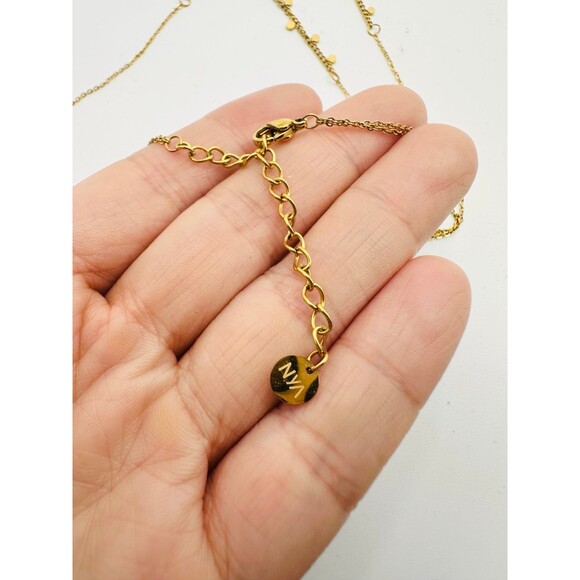 18k gold plated stainless layered dainty Necklace 17” - Picture 3 of 3